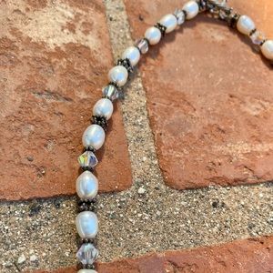 Fake Pearl and Diamond Necklace